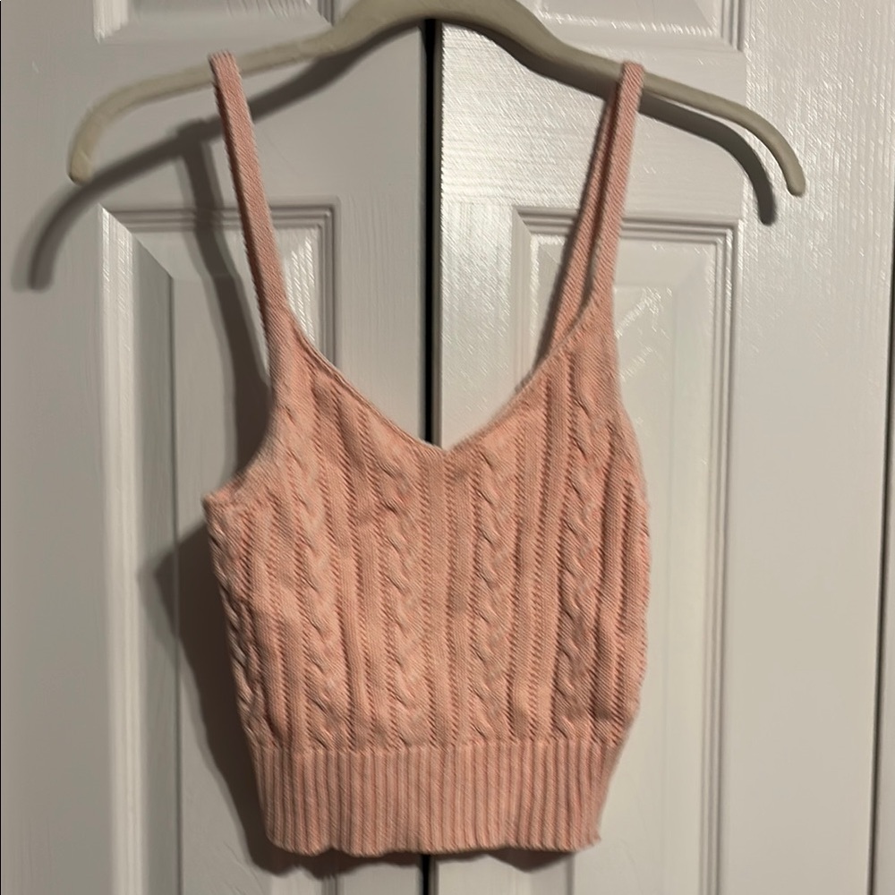 American Eagle v neck cable knit cami in peach size XS  NWOT